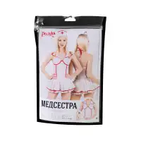 Изображение PECADO B.D.S.M Верхняя часть костюма «Медсестра», Pecado BDSM, корсет, головной убор, бело-красный, 40