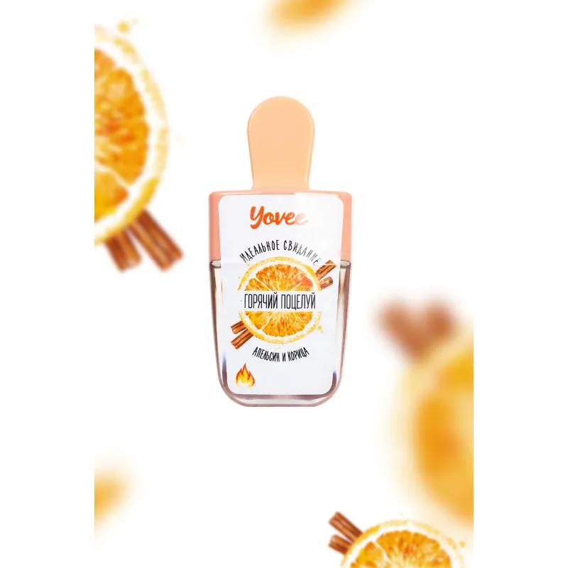 Изображение YOVEE Бальзам для губ Yovee «Горячий поцелуй» с ароматом апельсина и корицы, разогревающий, 5 мл
