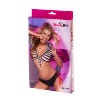 Изображение Candy Girl, Гонконг Костюм заключенного Candy Girl (топ и шортики), черно-белый, OS