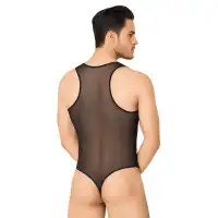 Фото SoftLine Collection, Польша Боди из сетки мужское SoftLine Collection, черный, XL