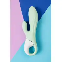 Изображение Satisfyer, Германия Надувной вибратор-кролик Satisfyer Air Pump Bunny 5+ Connect App, силикон, мятный, 10 см