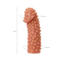 Изображение KOKOS Насадка реалистичная KOKOS EXTREME SLEEVE 10-M с дополнительной стимуляцией, TPE, телесная, 15.8 см