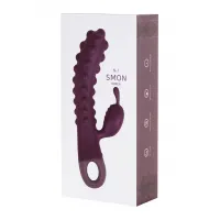 Фото KOKOS Вибратор с клиторальным стимулятором KOKOS SMON, силикон, фиолетовый, 23 см