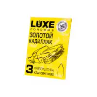Фото Luxe Презервативы Luxe, конверт «Золотой кадиллак», латекс, 18 см, 5,2 см, 3 шт.