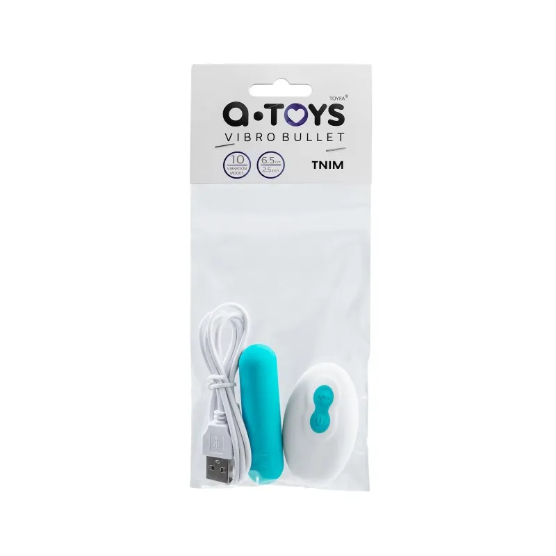 Изображение  Вибропуля A-Toys by TOYFA TNIM, силикон, голубой, 6,5 см