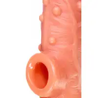 Фото KOKOS Насадка реалистичная KOKOS COCK SLEEVE 002-M с дополнительной стимуляцией, TPE, телесная, 15.6 см