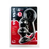 Изображение Black & Red by TOYFA Анальная втулка Black & Red by TOYFA с эрекционным кольцом, силикон, черная, 10 см