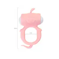 Фото A-toys by TOYFA Виброкольцо на пенис A-Toys by TOYFA Kear, силикон, розовое, Ø 2 см