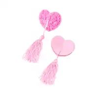 Изображение Erolanta Lingerie Пэстис Erolanta Rose, в форме сердец, с розами и кисточками, розовый