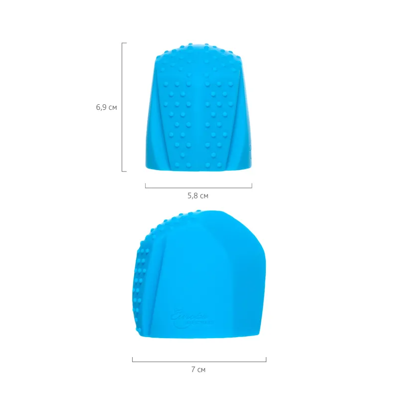 Фото Magic Wand Насадка Magic Wand Genio для массажера Europe, силикон, синяя, 4.1 см