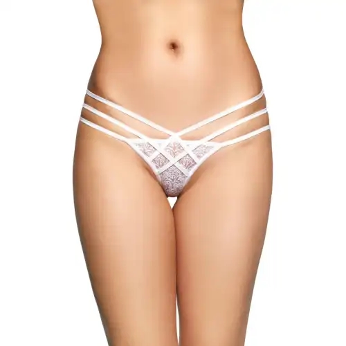 Фото SoftLine Collection, Польша Стринги с геометрическим узором SoftLine Collection, белый, S/M