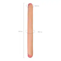 Фото  Фаллоимитатор RealStick Brutal Castor двусторонний, neoskin, телесный, 56 cм
