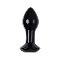 Фото Sexus Glass Анальная втулка Sexus Glass, стекло, черная, 8,5 см