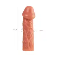 Изображение KOKOS Насадка реалистичная KOKOS COCK SLEEVE 001-M с дополнительной стимуляцией, TPE, телесная, 15.6 см
