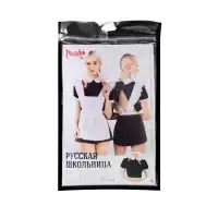 PECADO B.D.S.M Верхняя часть костюма «Русская школьница», Pecado BDSM, топ, банты, коричнево-белый, 46 — купить в Минске Изображение PECADO B.D.S.M Верхняя часть костюма «Русская школьница», Pecado BDSM, топ, банты, коричнево-белый, 46