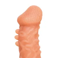 Фото KOKOS Насадка реалистичная KOKOS COCK SLEEVE 007-S с дополнительной стимуляцией, TPE, телесная, 13.8 см