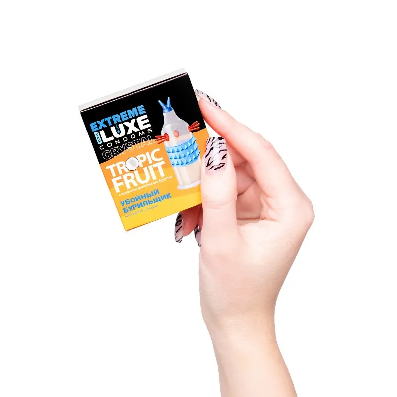 Изображение Luxe Презервативы Luxe, extreme, «Убойный бурильщик», тропические фрукты, 18 см, 5,2 см, 1 шт.