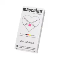 Masculan Презервативы Masculan, ultra 4, ультрапрочные, 19 см, 3,4 см, 10 шт.(Ultra Safe Black № 10) — купить в Минске Фото Masculan Презервативы Masculan, ultra 4, ультрапрочные, 19 см, 3,4 см, 10 шт.(Ultra Safe Black № 10)