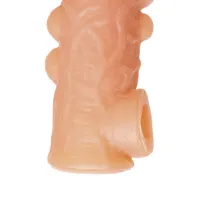 Фото KOKOS Насадка реалистичная KOKOS COCK SLEEVE 008-S с дополнительной стимуляцией, TPE, телесная, 13.8 см