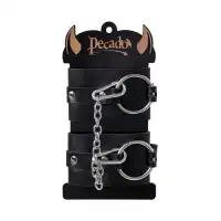 Изображение PECADO B.D.S.M Оковы Pecado BDSM, из толстой кожи с люверсами, натуральная кожа, чёрные