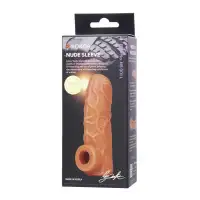 Изображение KOKOS Насадка реалистичная KOKOS NUDE SLEEVE с дополнительной стимуляцией, TPE, телесная, 14 см