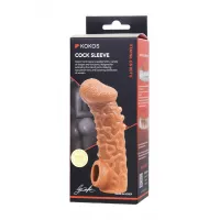 Фото KOKOS Насадка реалистичная KOKOS COCK SLEEVE 007-S с дополнительной стимуляцией, TPE, телесная, 13.8 см
