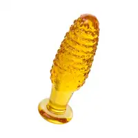 Фото Sexus Glass Анальная втулка Sexus Glass, стекло, желтая, 13 см, Ø 4 см