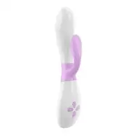 Фото Ovo, Германия Вибратор rabbit с клиторальным стимулятором OVO K2-6, силикон, белый, 20,5 см