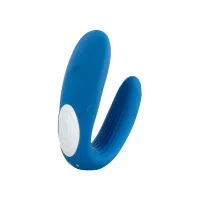 Изображение Satisfyer, Германия Многофункциональный стимулятор для пар Satisfyer Double Whale, силикон, голубой, 17 см.