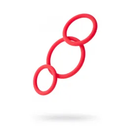 Набор эрекционных колец Black&Red by TOYFA, силикон, красный, Ø6/5/4 см