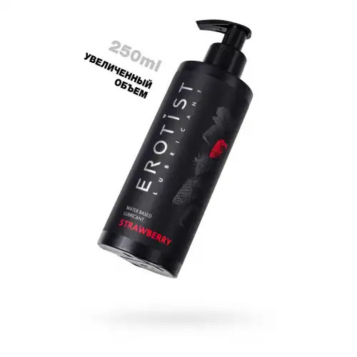 Фото Erotist Lubricant Лубрикант Erotist на водной основе STRAWBERRY, с ароматом клубники, 250 мл