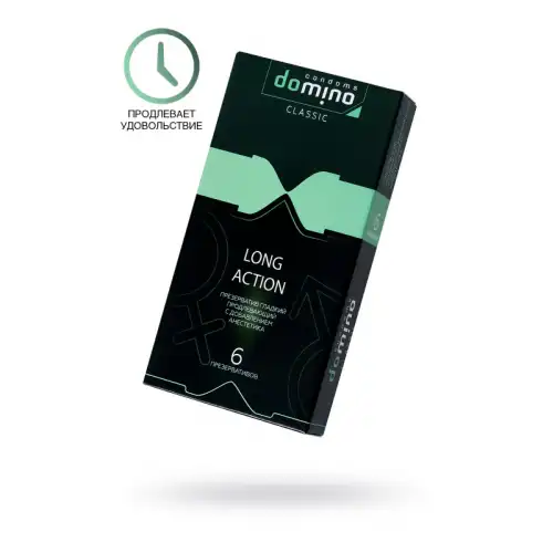 Изображение Luxe Презервативы Domino, classic, long action, 18 см, 5,2 см, 6 шт.