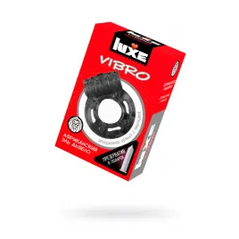 Виброкольцо LUXE VIBRO Африканский Эль Дьябло + презерватив, 1шт, черный, 18 см