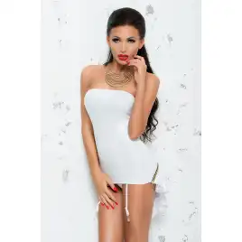 Корсет с пажами для чулок Me Seduce Bond Me Chantal, белый, L/XL