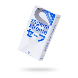 Презервативы Sagami, xtreme, ultrasafe, латекс, 19 см, 5,2 см, 10 шт.