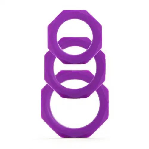 Изображение Shotsmedia, Голландия Набор эрекционных колец Octagon Rings 3 sizes фиолетовый (3 шт.)