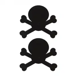 Украшение на соски  Nipple Stickers в форме черепов черное