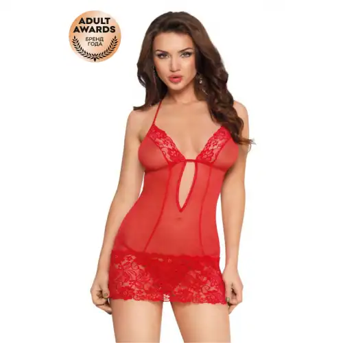 Фото SoftLine Collection, Польша Комбинация и стринги SoftLine Collection Larisa, красный, S/M