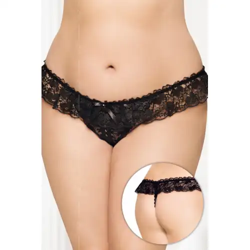 Фото SoftLine Collection, Польша Трусики кружевные SoftLine Collection, черный, XL/XXXL