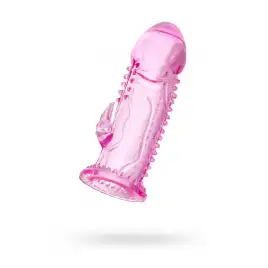 Насадка на пенис с дополнительной стимуляцией TOYFA Basic, TPE, розовая, 13,5 см