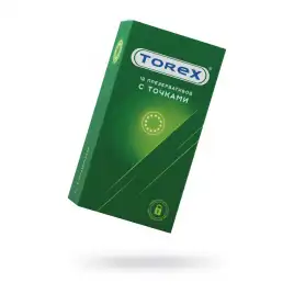 Презервативы Torex, точечные, латекс, 18,5 см, 5,4 см, 12 шт.