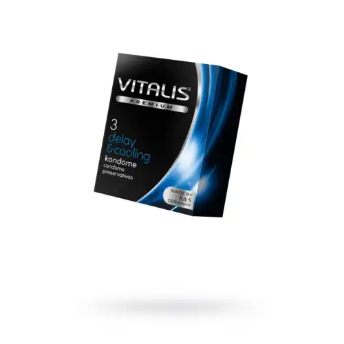 Фото Vitalis, Германия Презервативы VITALIS PREMIUM №3 deiay and cooling - с охлаждающим эффектом (ширина 53mm)