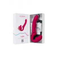 Фото Lovense, США Безремневой страпон LOVENSE Lapis, с вибрацией, силикон, красный, 23 см