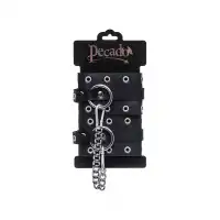 Фото PECADO B.D.S.M Оковы Pecado BDSM, однослойные с люверсами, натуральная кожа, черные