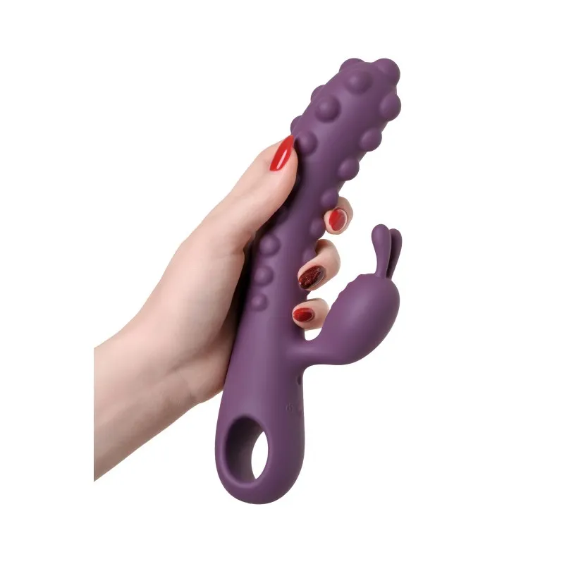 Фото KOKOS Вибратор с клиторальным стимулятором KOKOS SMON, силикон, фиолетовый, 23 см