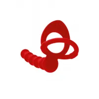 Фото Black & Red by TOYFA Насадка на пенис для двойного проникновения Black&Red by TOYFA, силикон, красный, 19,5 см