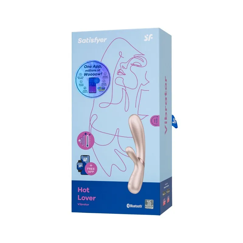 Фото Satisfyer, Германия Вибратор Satisfyer Hot Lover Connect App с клиторальным стимулятором, золотистый, 20,4 см