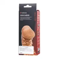 Изображение KOKOS Насадка реалистичная KOKOS COCK SLEEVE 009-M с дополнительной стимуляцией, TPE, телесная, 15.6 см