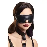 Фото PECADO B.D.S.M Маска Pecado BDSM, мягкая закрытая острая, натуральная кожа, черная
