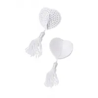 Фото Erolanta Lingerie Пэстис Erolanta Cora, в форме сердец, с кисточками, однотонные, белые